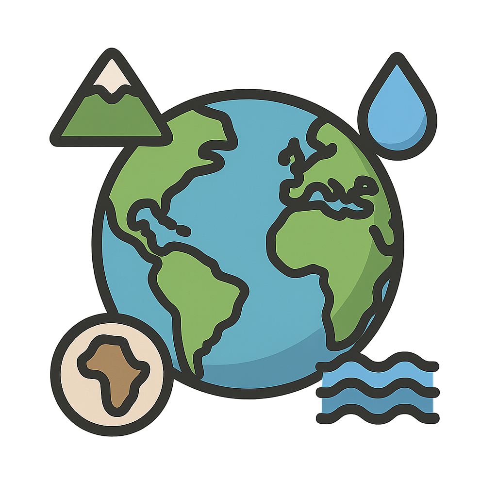 Illustration of Continents and Oceans