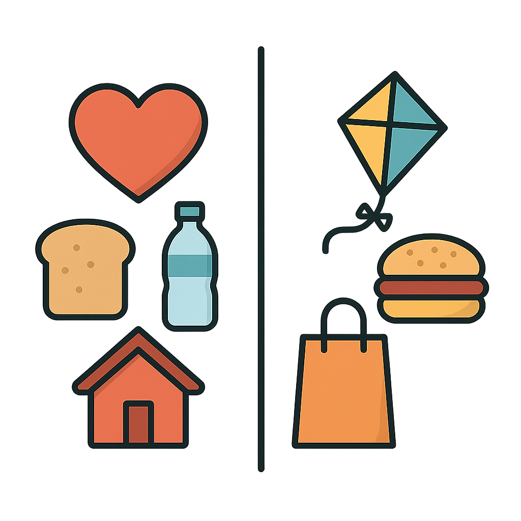 Illustration of Needs and wants