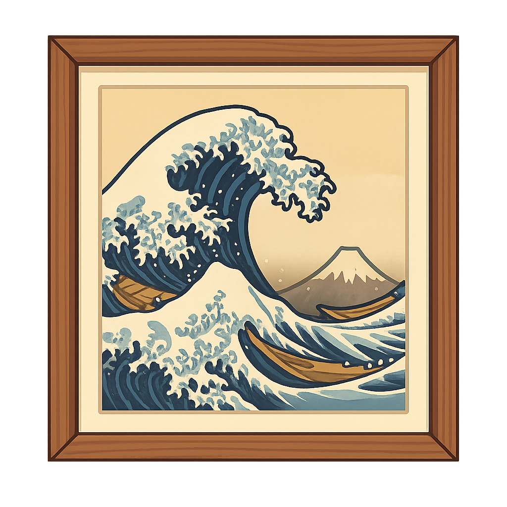 Die große Welle vor Kanagawa for Kids Ages 3-12 | Storypie, image size:1024x1024
