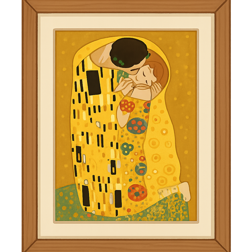 Illustration of The Kiss - Gustav Klimt