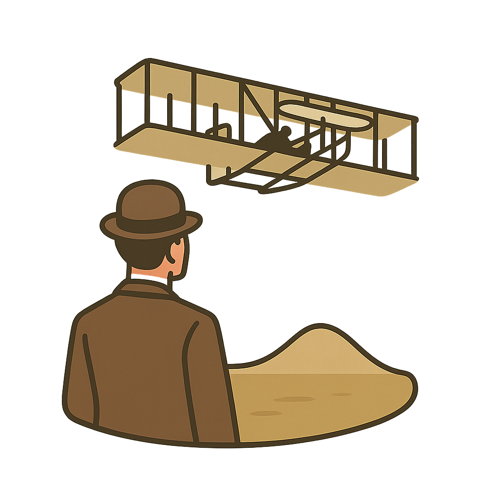Illustration of Wright Brothers’ First Flight