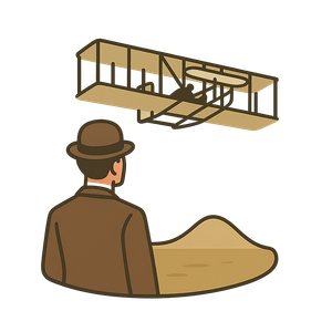 Illustration of Wright Brothers’ First Flight