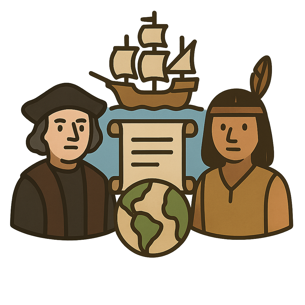 Illustration of Columbus’s first voyage (1492)