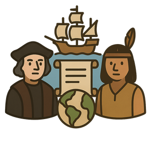 Illustration of Columbus’s first voyage (1492)