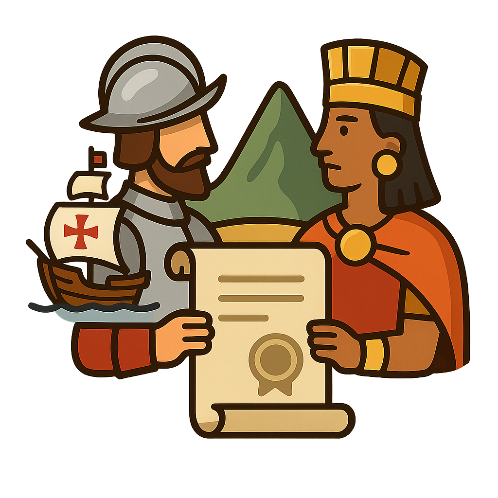 Illustration of Spanish conquest of the Inca Empire (1530s)