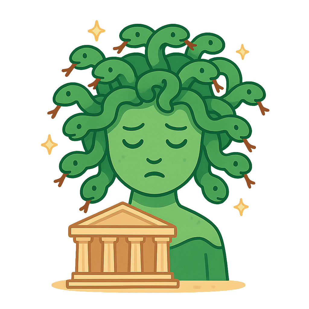 Mitologia di Medusa per bambini dai 6-8 anni | Storypie, image size:1024x1024
