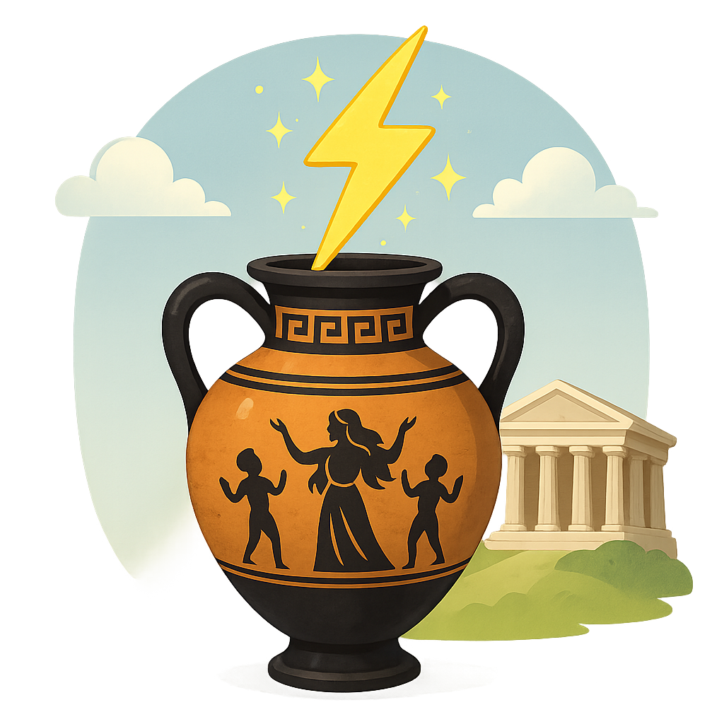 Illustration of Zeus and the Creation of the Olympian Gods