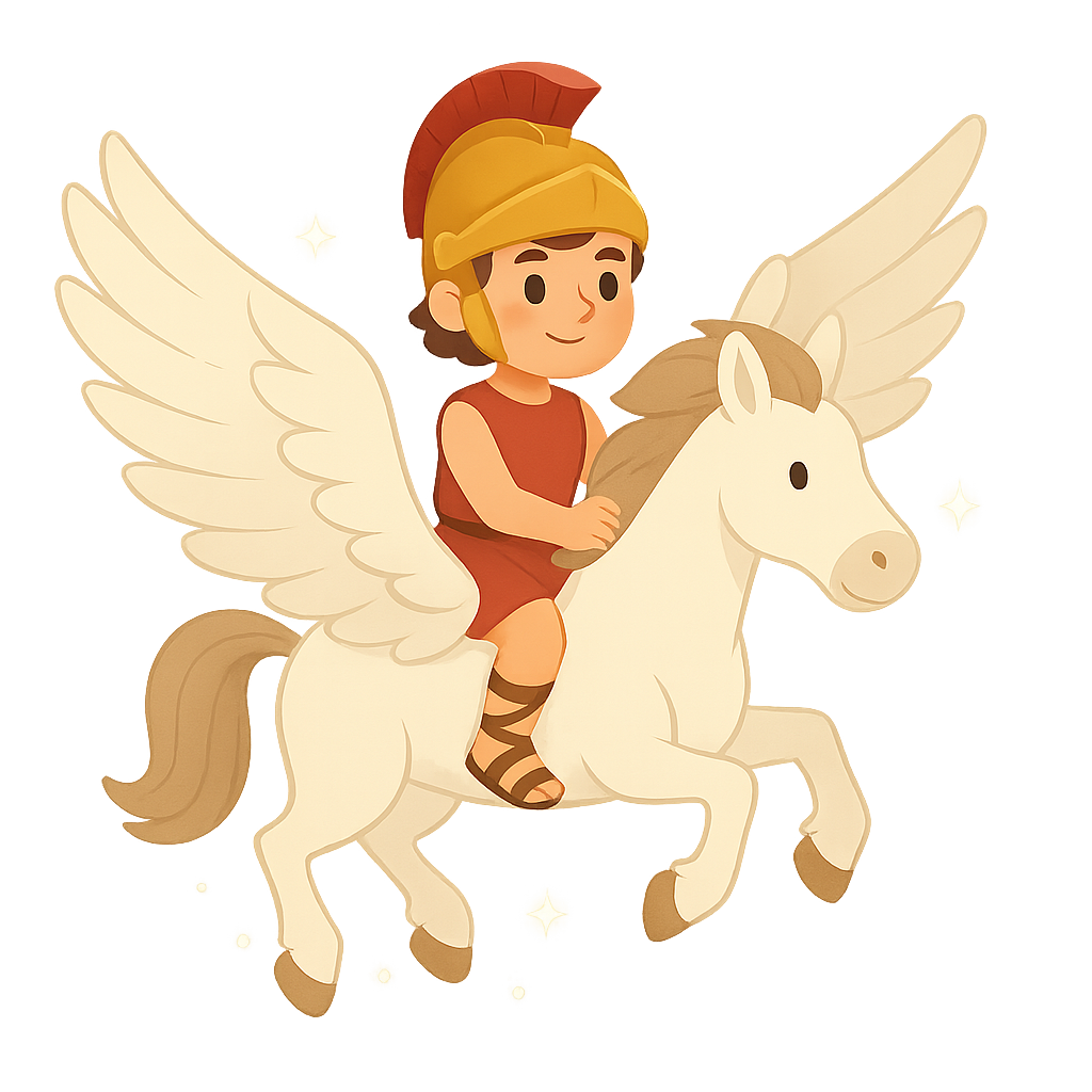 Illustration of Bellerophon and Pegasus