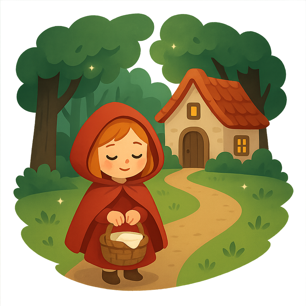 Illustration of Little Red Riding Hood - European