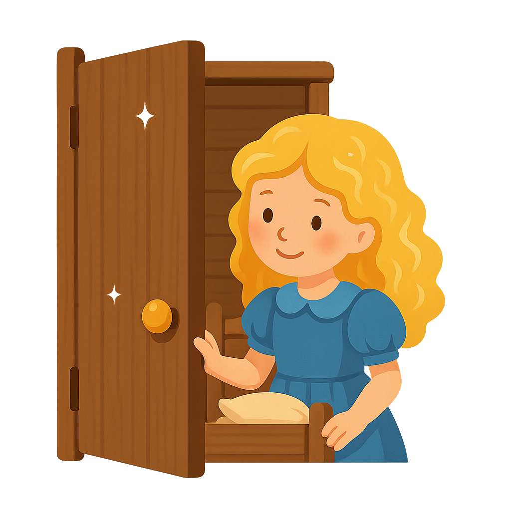 Illustration of Goldilocks and the Three Bears - English