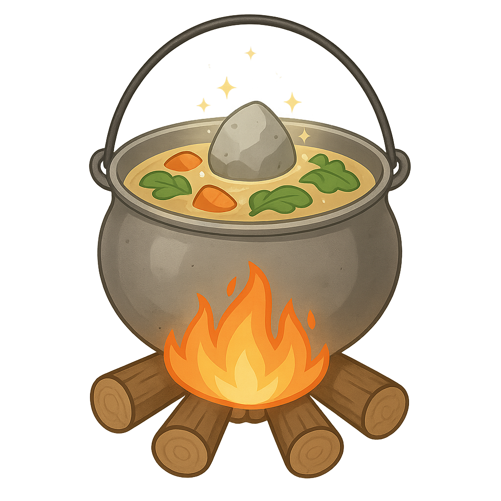 Illustration of Stone Soup - European