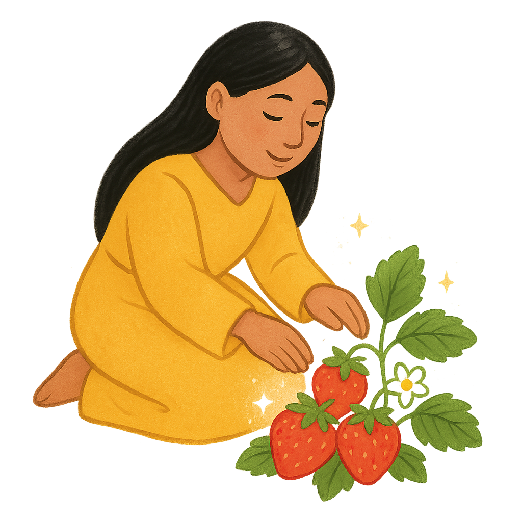 Illustration of The First Strawberries - Cherokee