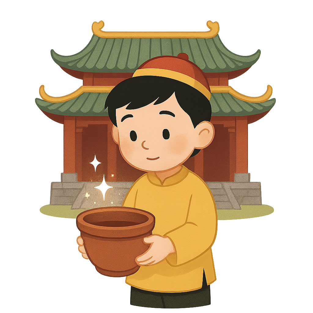 Illustration of The Empty Pot - Chinese