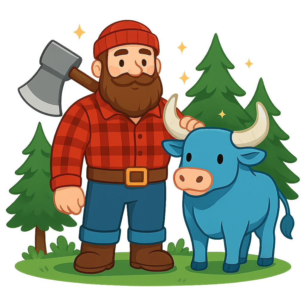 Illustration of Paul Bunyan - American